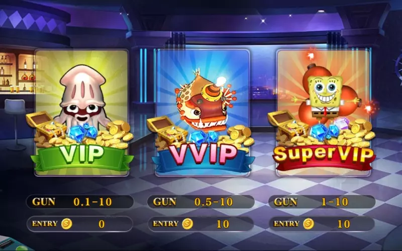 UFAFISHING จะมีห้องทั้งหมด 3 ระดับให้ได้เลือกใช้งาน
